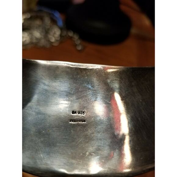 Huge sterling silver and stone bracelet J100321 - Picture 5 of 6